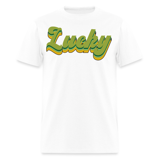 Green Lucky Shamrock-inspired Graphic T-shirt - white