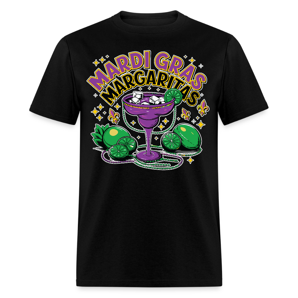 Mardi Gras Margarita Party Tee Funny Mardi Gras Drinking T-shirt - black