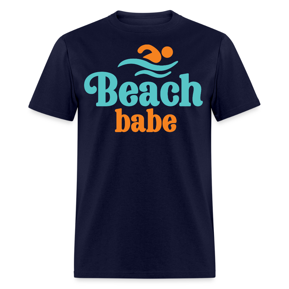 Cute Beach Babe Summer Beachwear For Women T-shirt - navy