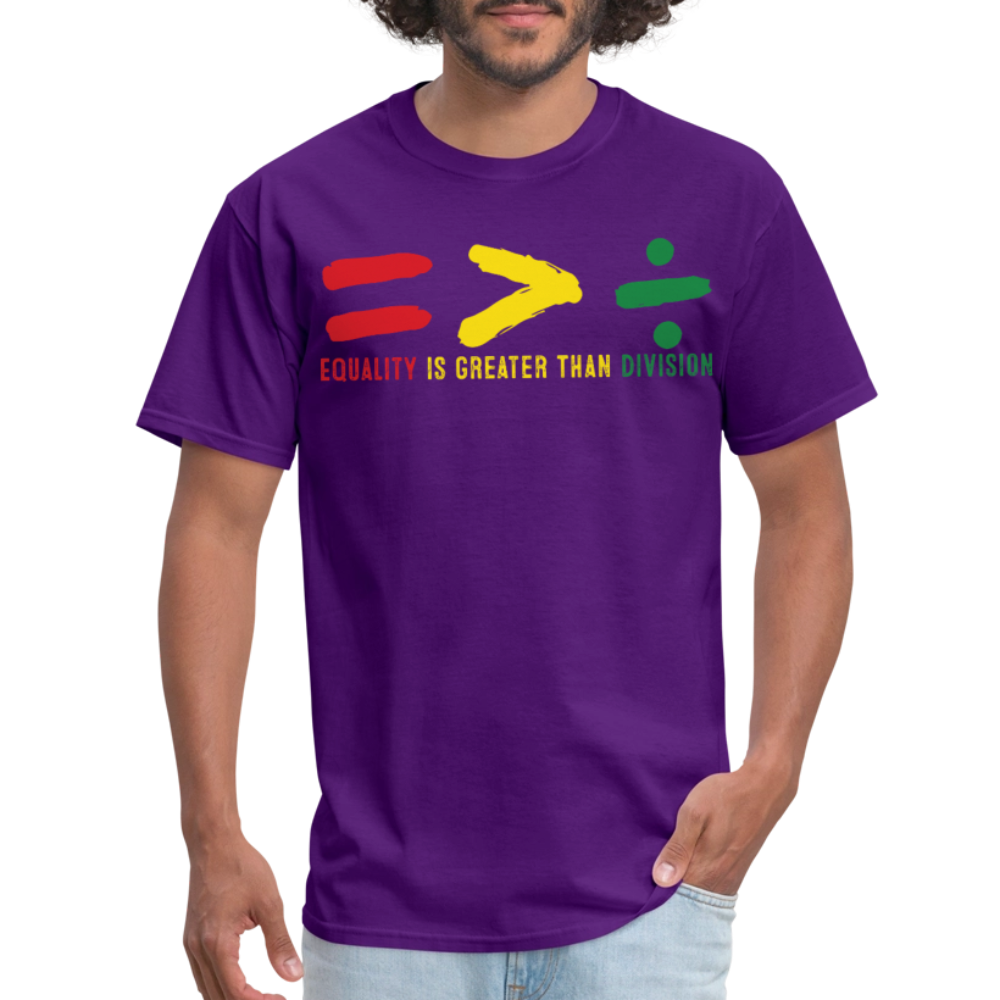 Black History Month Tee Equality Over Division T-Shirt - purple