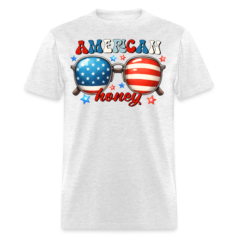 American Honey Patriotic Sunglasses T-Shirt - light heather gray
