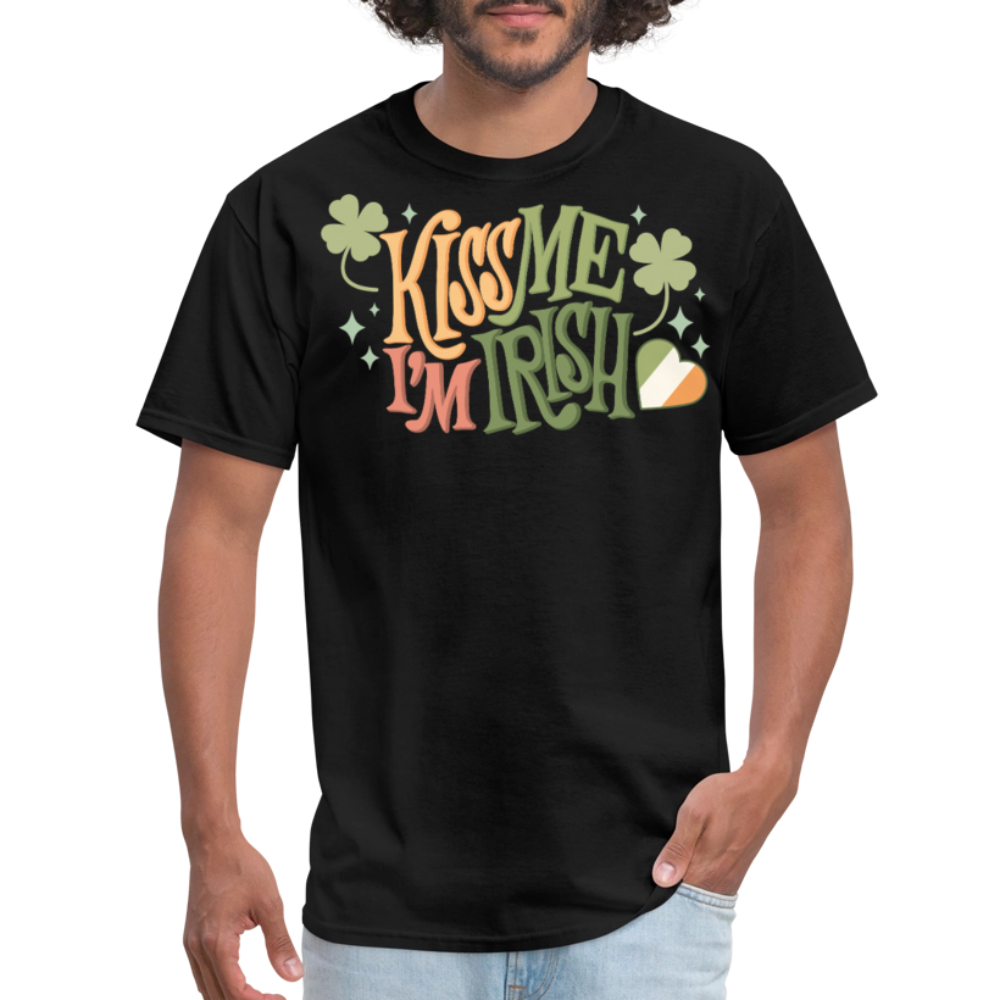 Vintage-style Kiss Me I’m Irish T-shirt - black