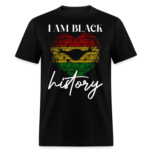 African American Pride Lip Print Cultural Pride T-shirt - black