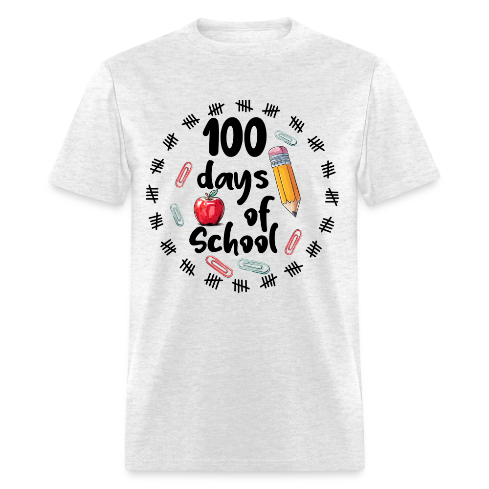 100 Days of School Shirt For Teachers Dino 100th Oay Of School T-shirt - light heather gray