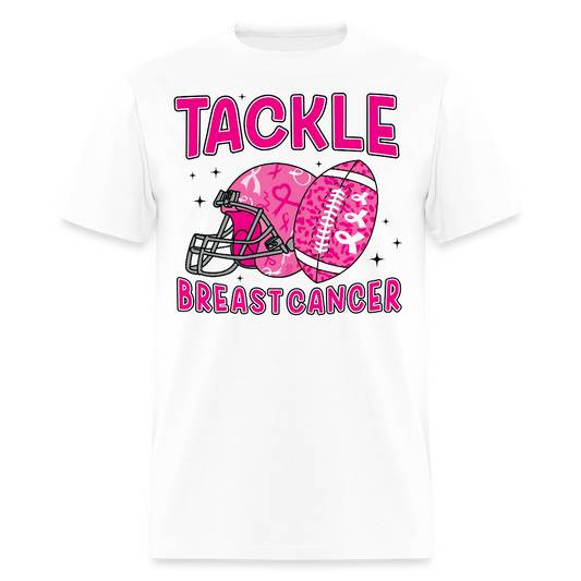 Tackle Breast Cancer Football T-Shirt - white