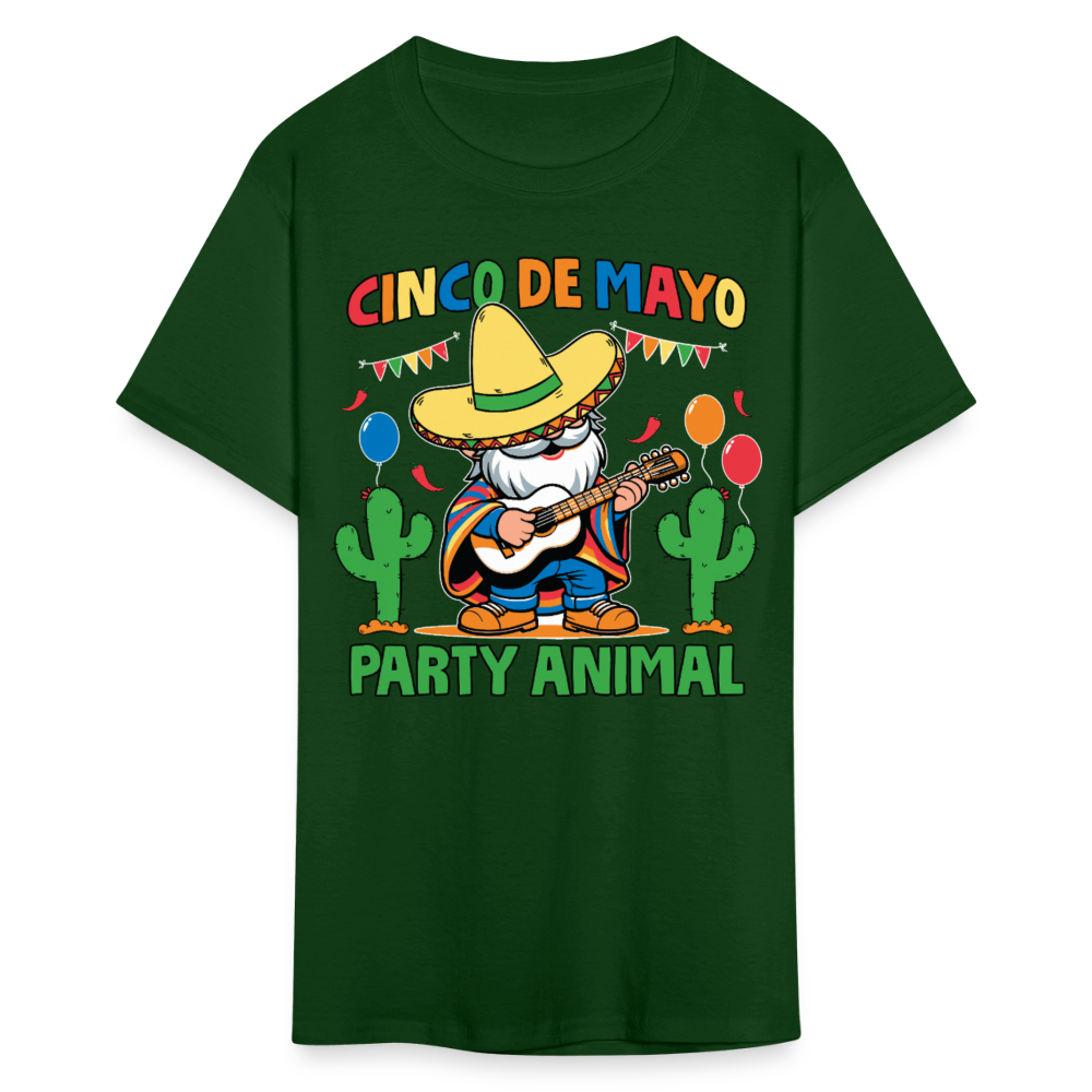 Cinco De Mayo Party Animal Funny Mexican Fiesta Gnome T-shirt - forest green