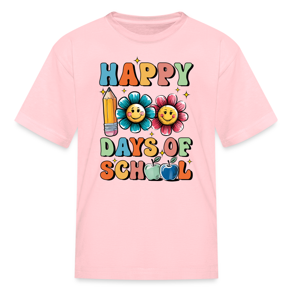 Happy 100 Days Of School Shirt For Kids Back To School Milestone T-shirt - pink