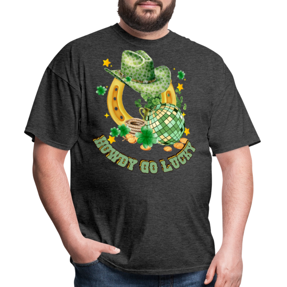 Howdy Go Lucky St Paddy’s Day T-shirt - heather black