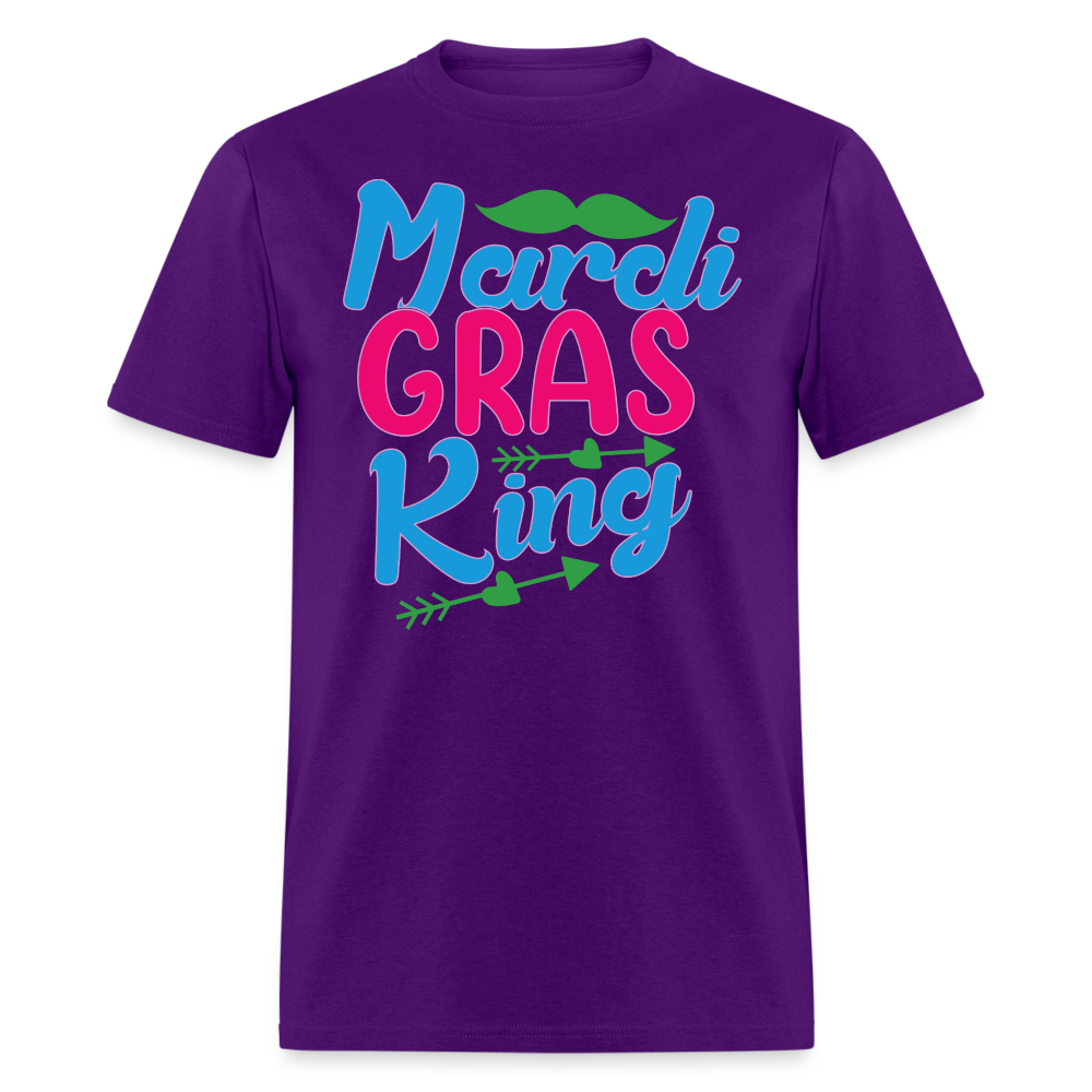 Mardi Gras King Shirt For Men Funny Mardi Gras Party T-shirt - purple