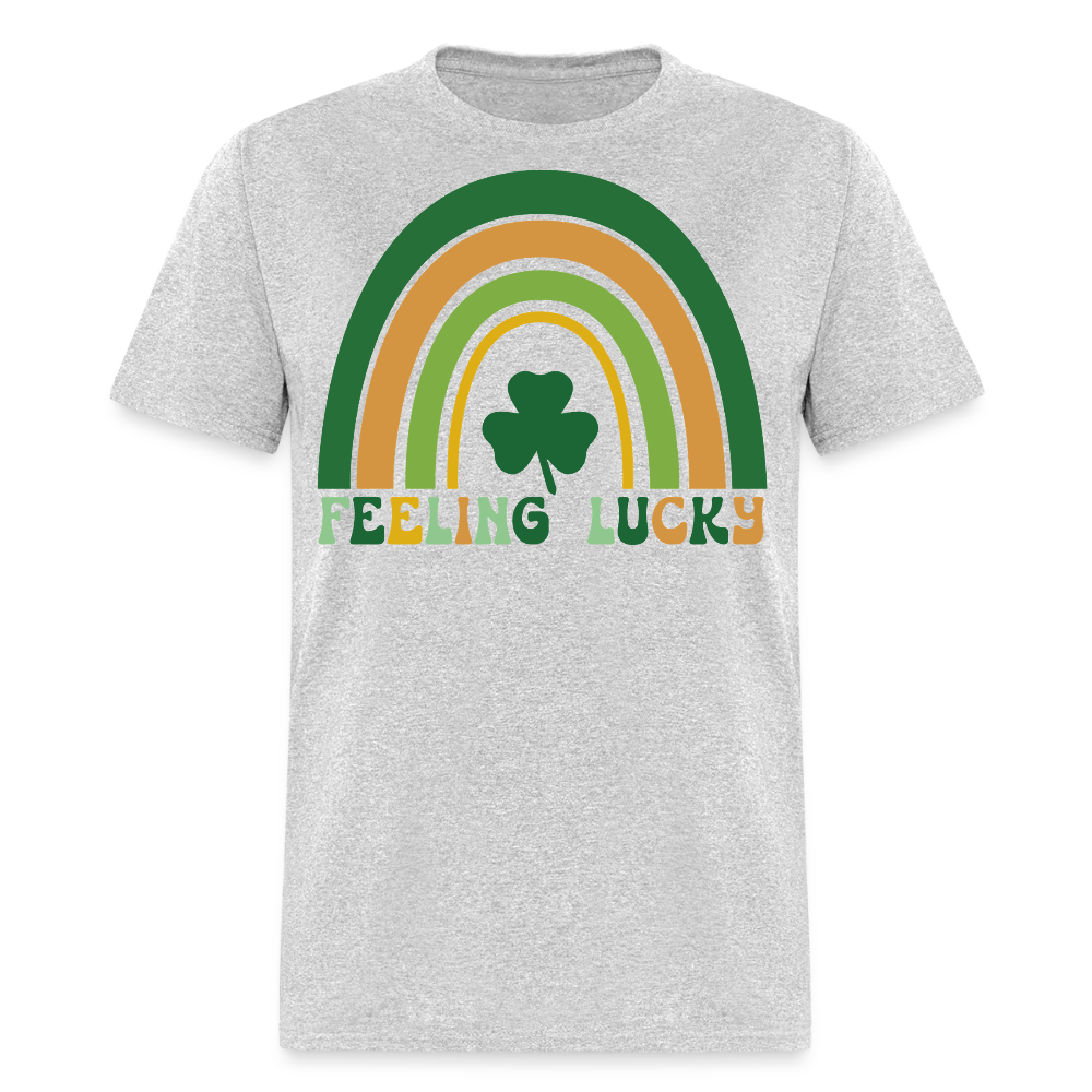 Feeling Lucky Shamrock St Patrick’s Day Rainbow T-shirt - heather gray