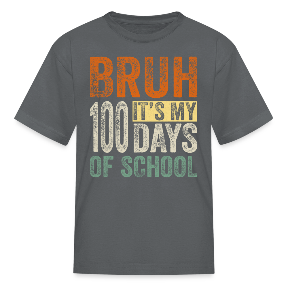 100 Days Of School Shirt For Kids School Milestone T-shirt - charcoal