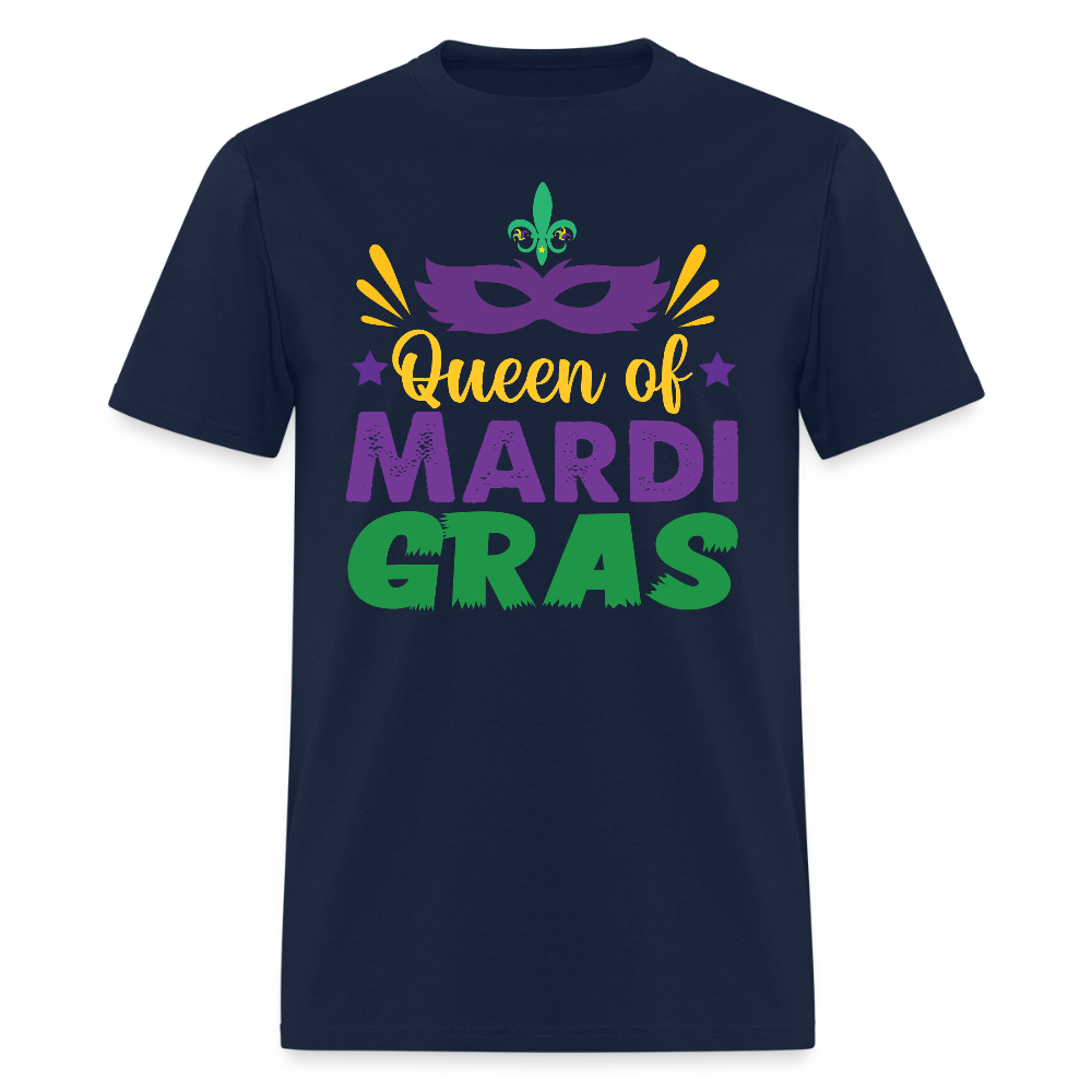 New Orleans Party Shirt Queen of Mardi Gras Classic T-Shirt - navy