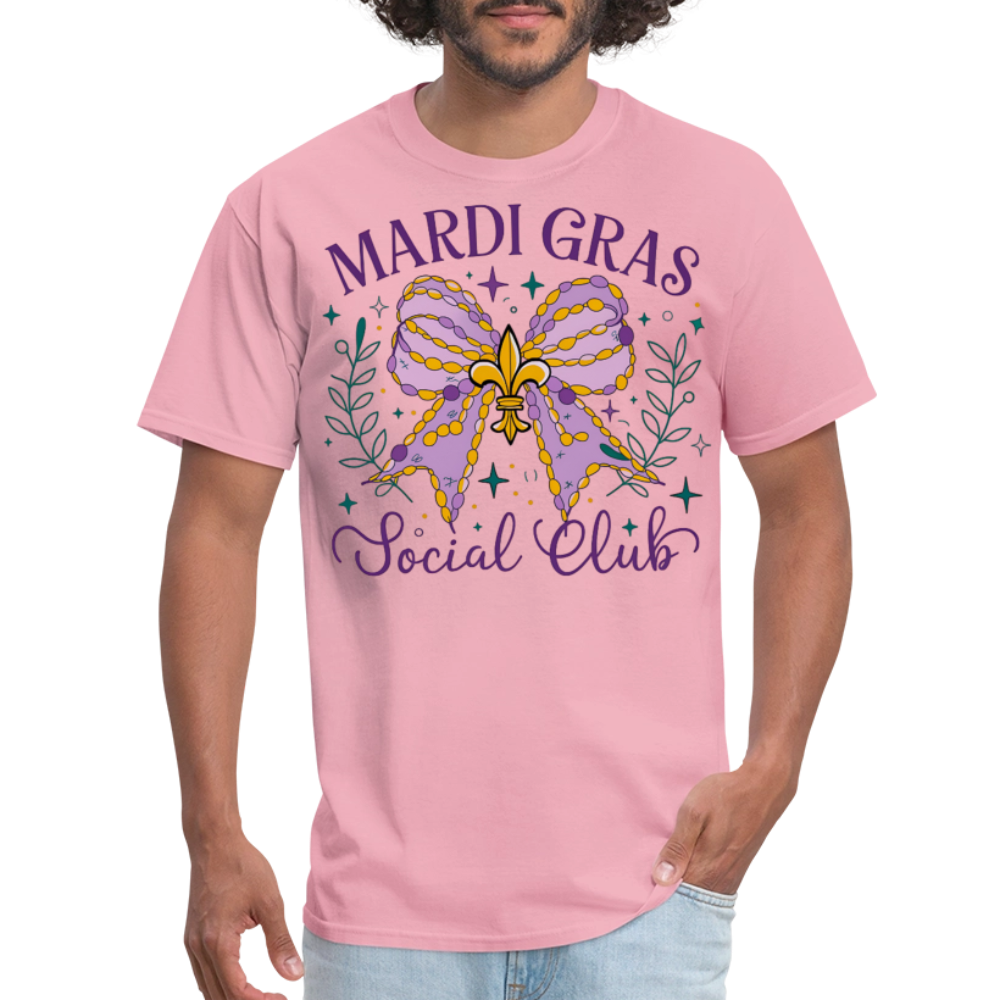 Mardi Gras Social Club  Shirt New Orleans Party Celebration T-Shirt - pink