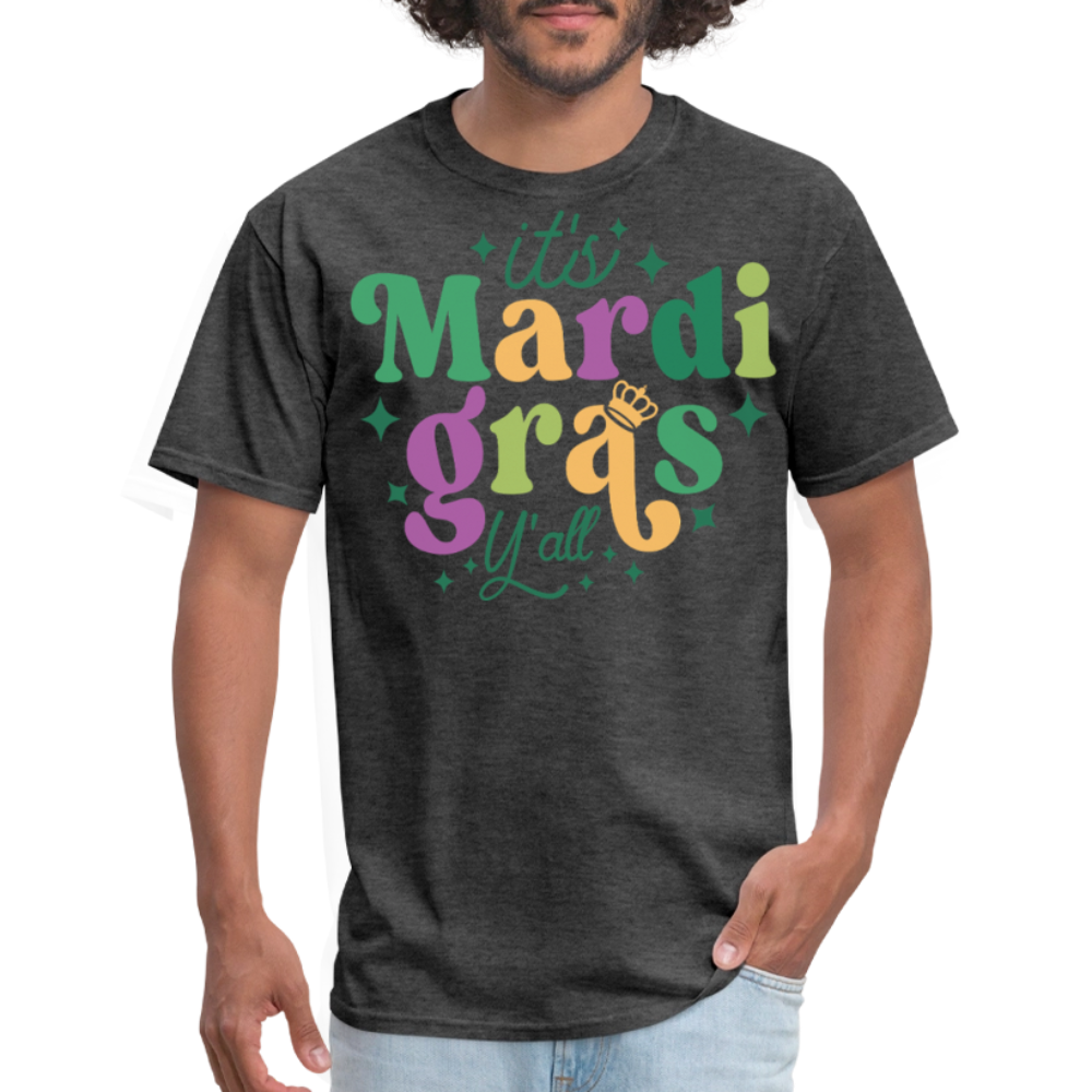 It's Mardi Gras Y'all Crown T-Shirt - heather black