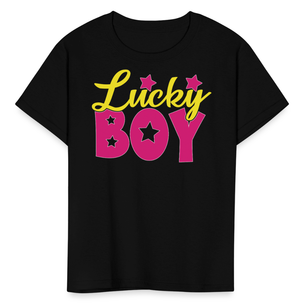 Retro Lucky Boy Shirt For St. Paddy’s Funny Mardi Gras T-Shirt - black