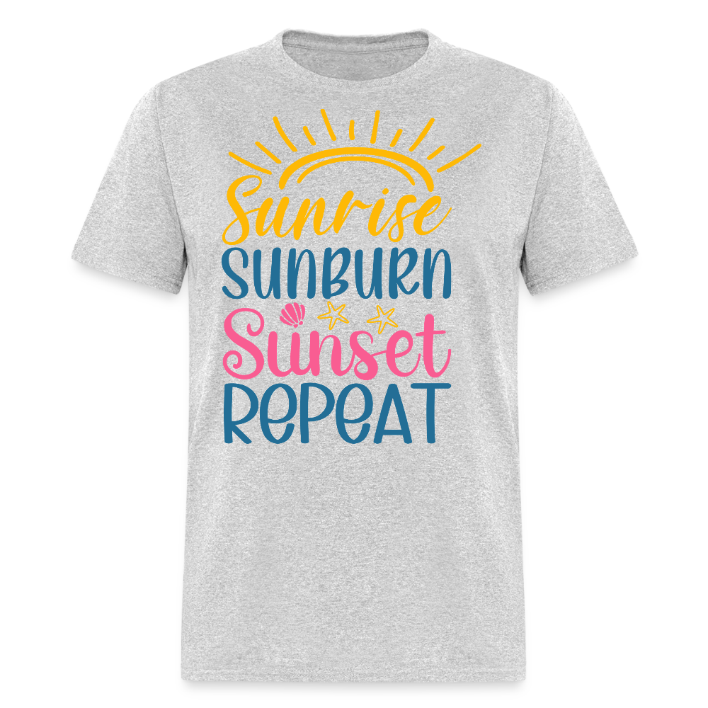 Summer Beach Vacation Sunrise Sunset T-shirt - heather gray