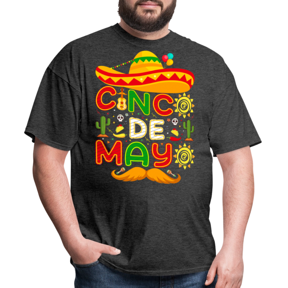 Mexican Fiesta Celebration Tee Cinco De Mayo Party T-shirt - heather black