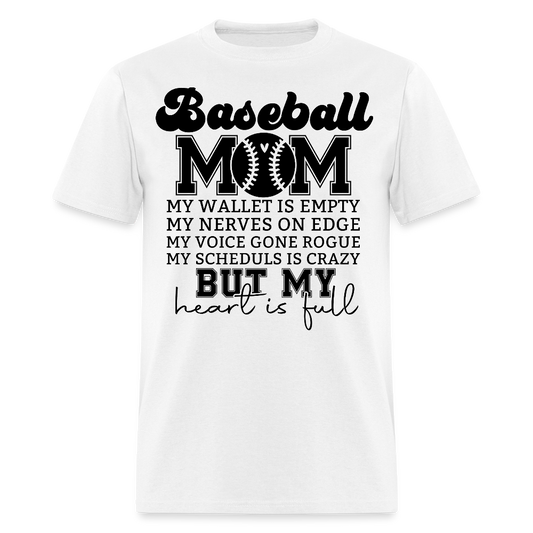 Baseball Mom Life Tee Gifts For Baseball Moms T-shirt - white