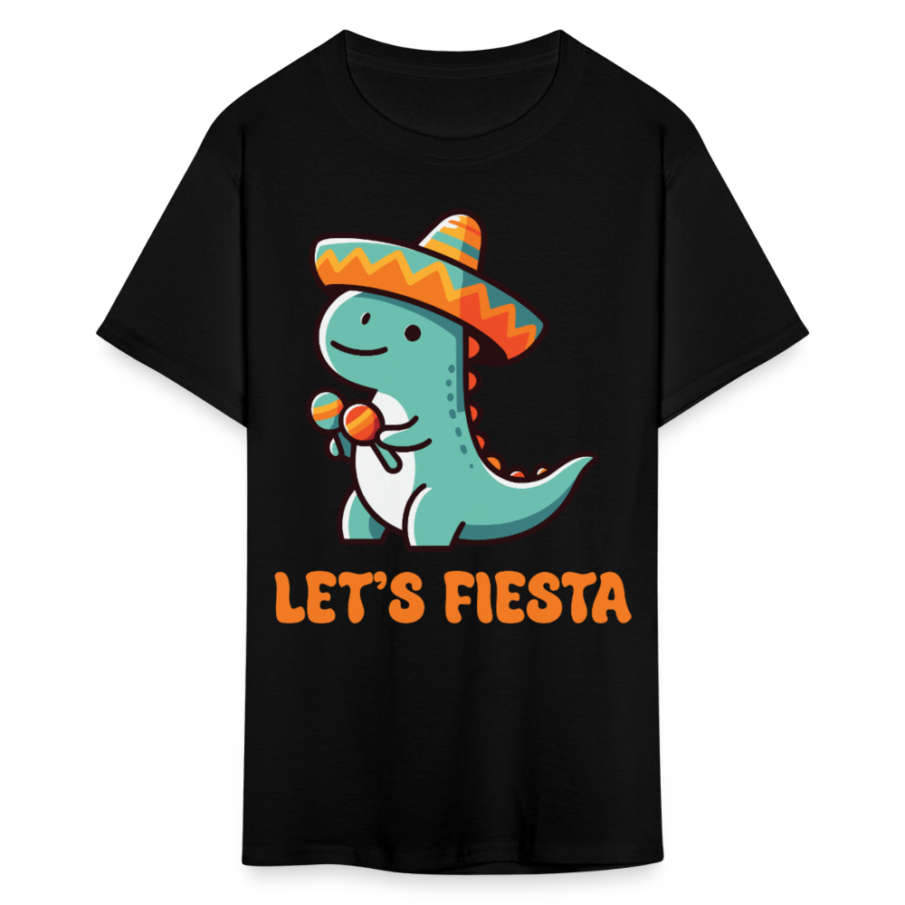 Cute Dinosaur Fiesta Tee For Party Lovers Let's Fiesta T-shirt - black