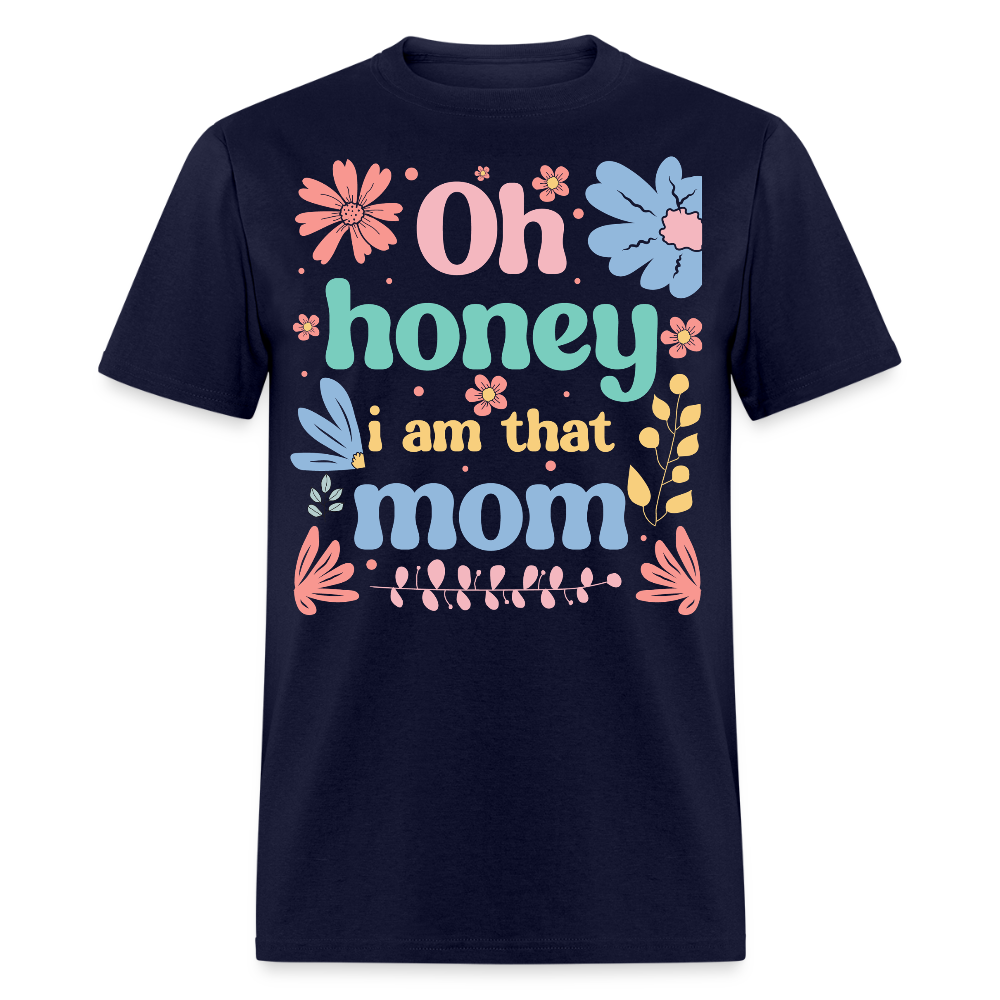Oh Honey Cute Mom Life Graphic T-shirt - navy