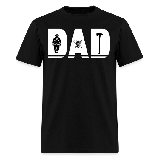 Firefighter Dad Tee Gift for Father’s Day T-Shirt - black