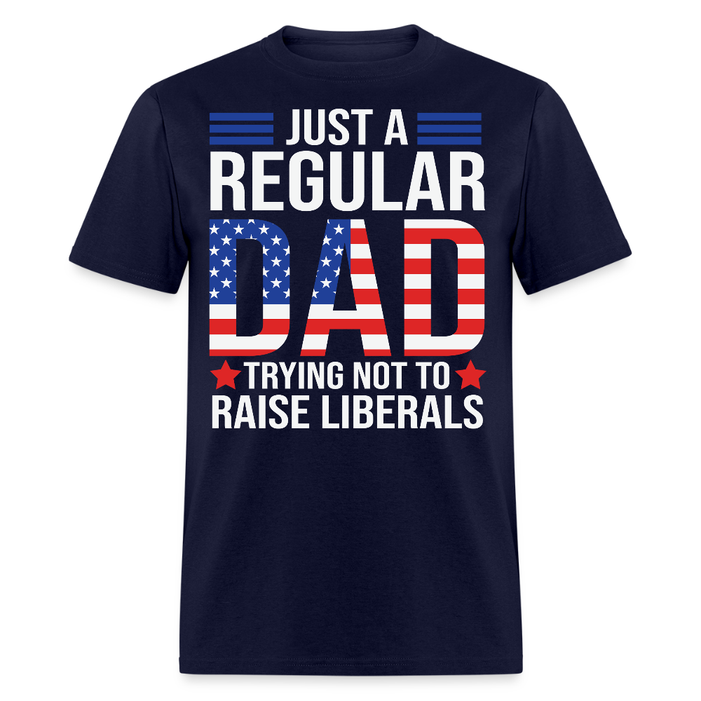 Patriotic Anti Liberal Father Conservative Dad T-shirt - navy