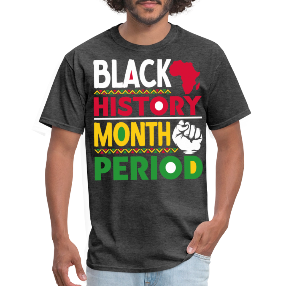 Black pride Fist Graphic Tee Black History Month Celebration T-shirt - heather black