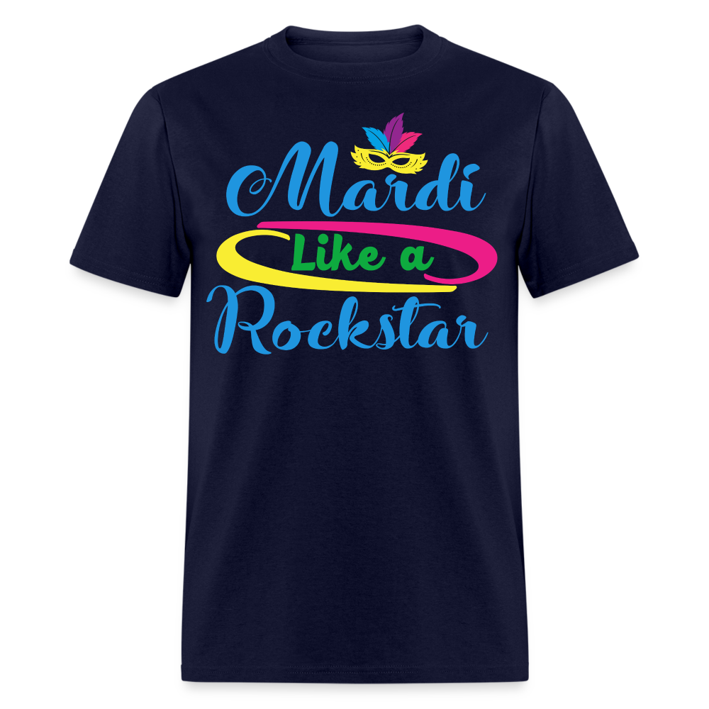 Mardi Gras Rockstar Shirt For Men And Women T-Shirt - navy