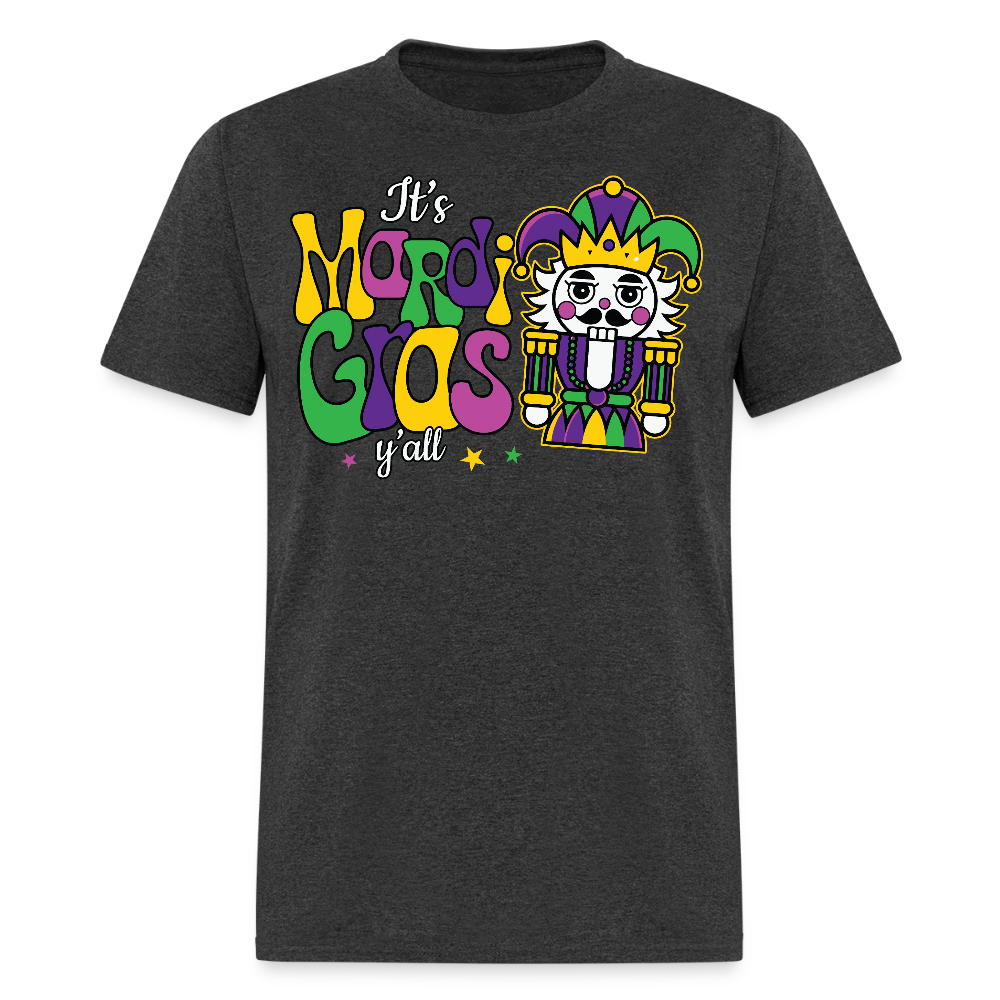 New Orleans festival Tee Mardi Gras jester T-shirt - heather black