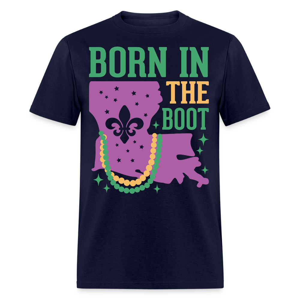 Born in the Boot Louisiana Unisex T-Shirt - navy