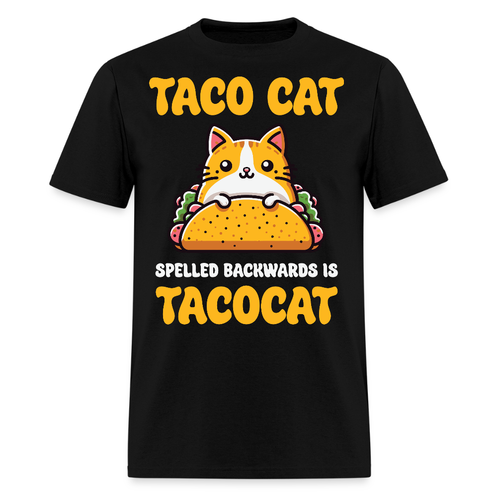 Cute Taco Cat Graphic Tee For Cat Lovers Funny Palindrome T-shirt - black