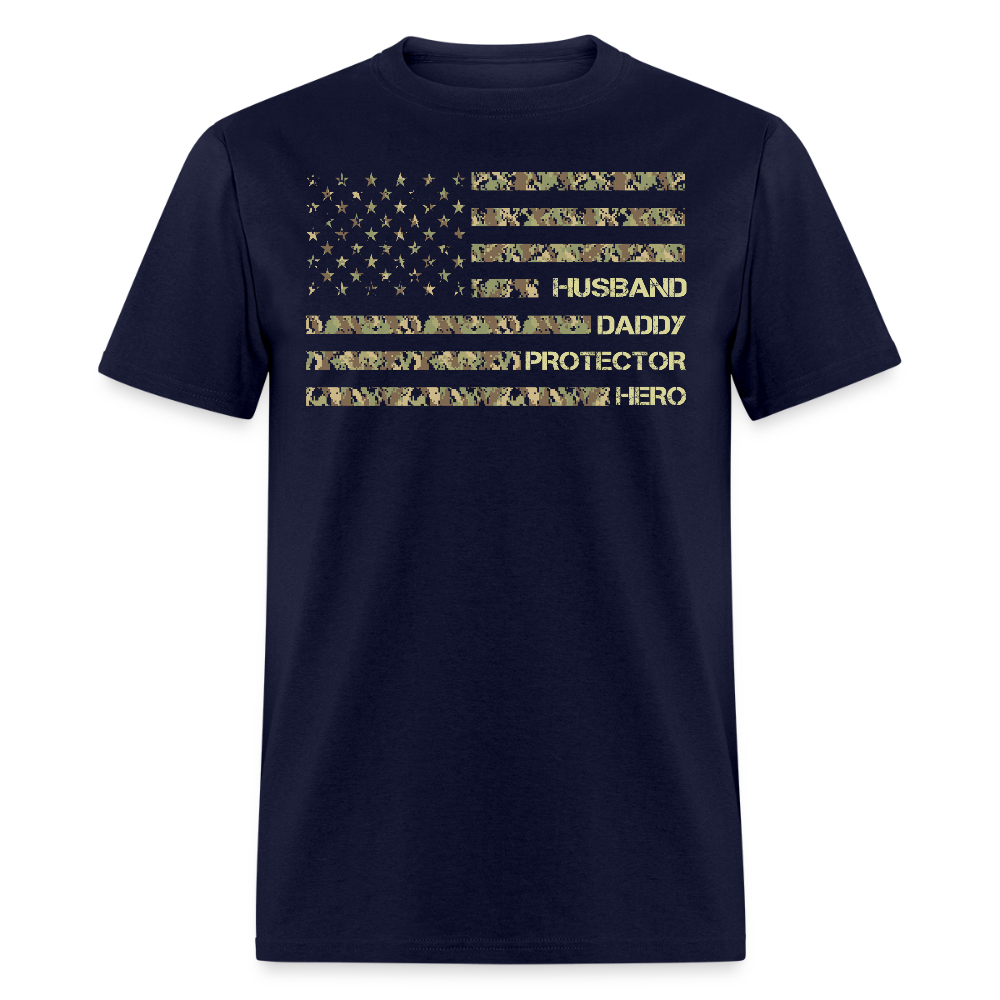 Military Dad Tee Patriotic Husband Daddy T-shirt - navy