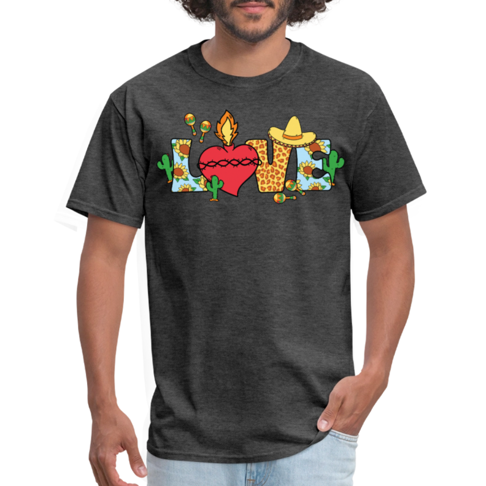 Cinco de Mayo Aesthetic Tee Mexican Fiesta Love T-shirt - heather black