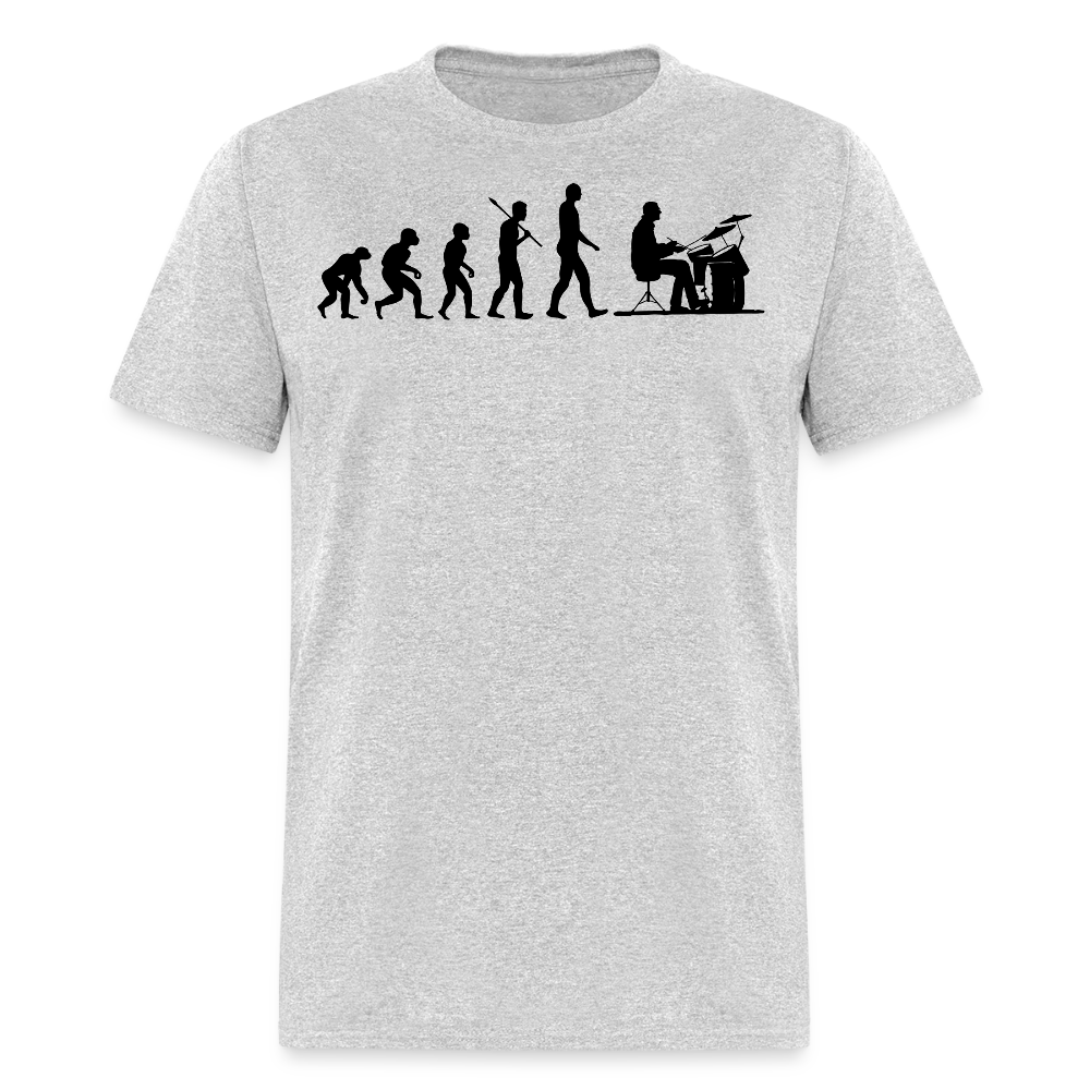 Funny Musicians Drummer Evolution T-shirt - heather gray