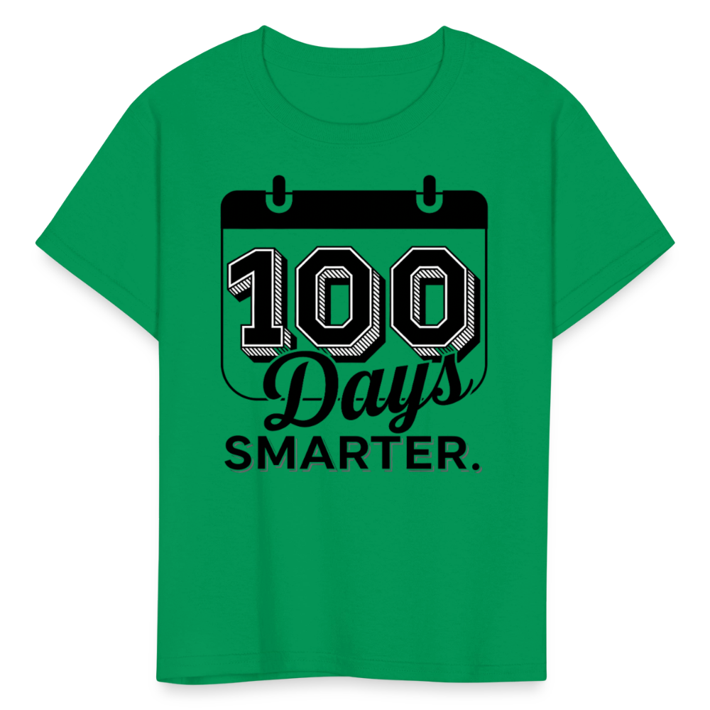 100 Days Smarter Shirt For Students 100th Days Celebration T-shirt - kelly green