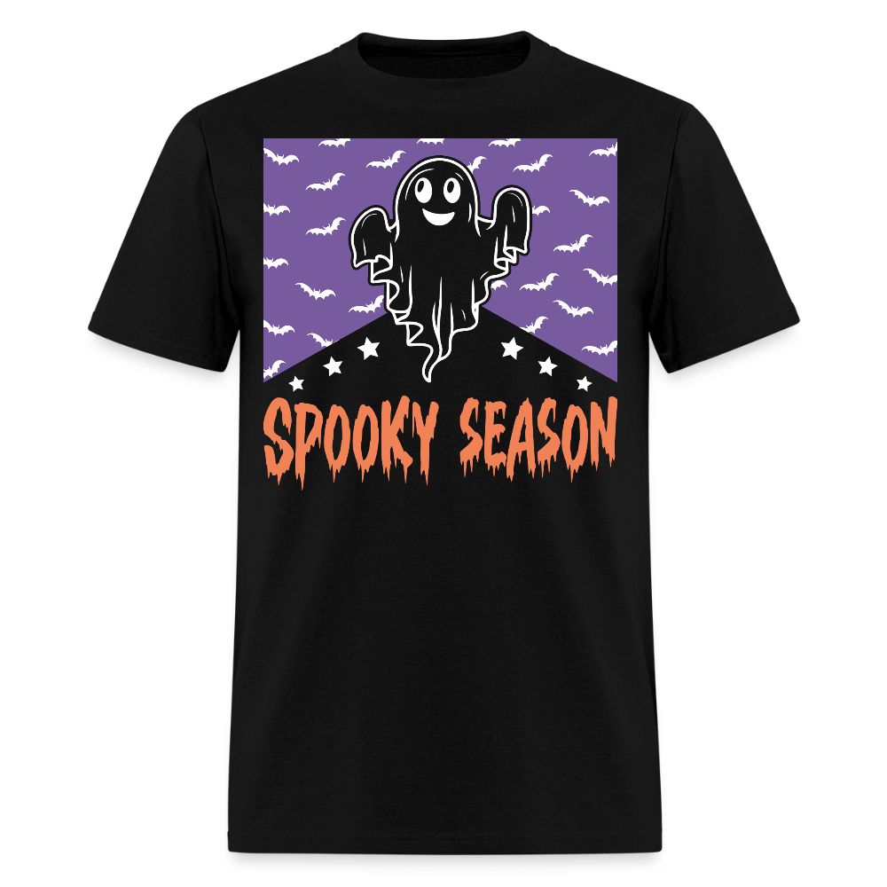 Spooky Season Cute Ghost Halloween T-Shirt - black