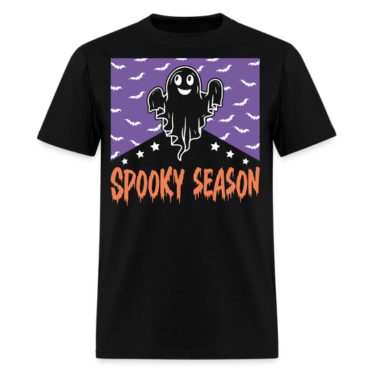 Spooky Season Cute Ghost Halloween T-Shirt - black