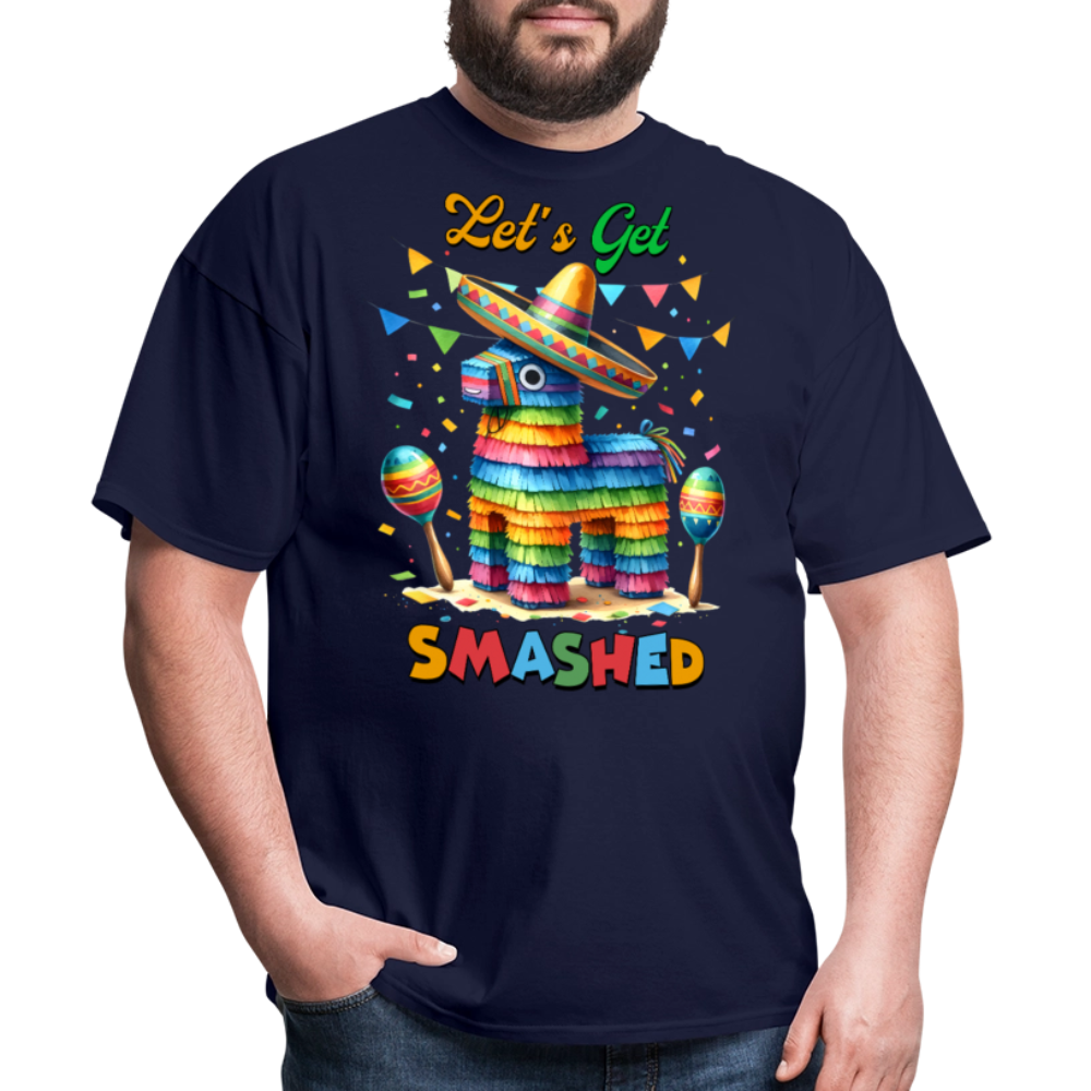 Funny Cinco De Mayo Party Shirt Let's Get Smashed Piñata T-shirt - navy