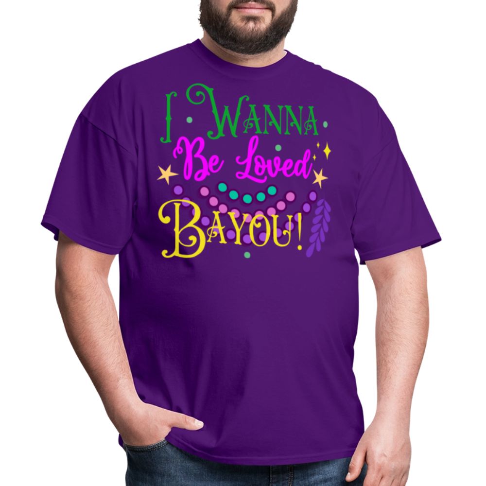 Louisiana-themed Graphic Tee I Wanna Be Loved Bayou T-shirt - purple