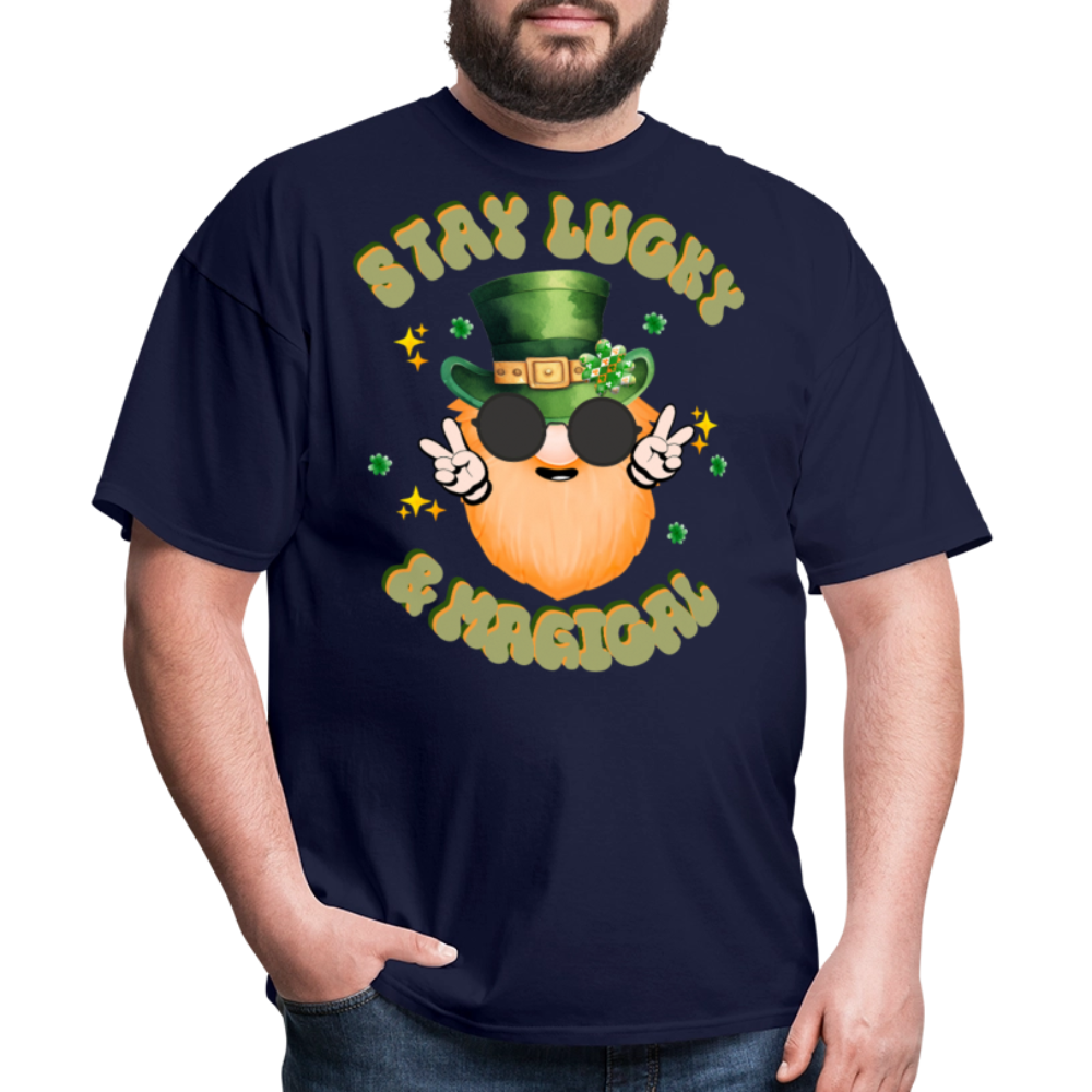 Stay Lucky And Magical Irish T-shirt - navy