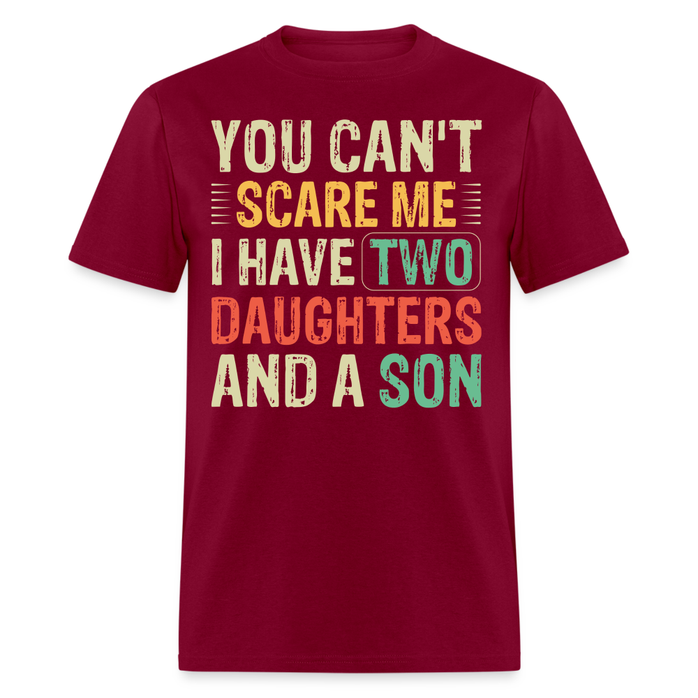 Funny T shirts for Parents with Kids I Have 2 Daughters & A Son T-Shirt - burgundy