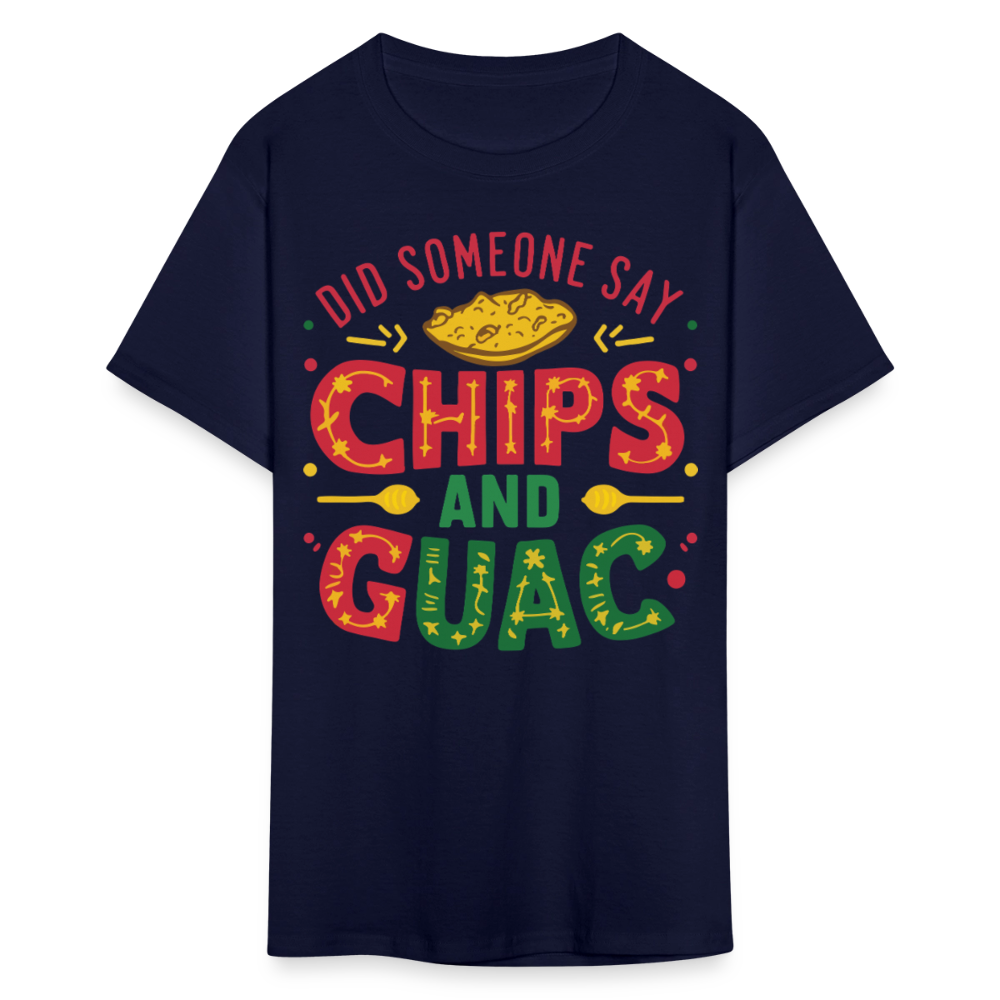 Mexican Food Lover Graphic Tee Funny Chips And Guacamole T-shirt - navy