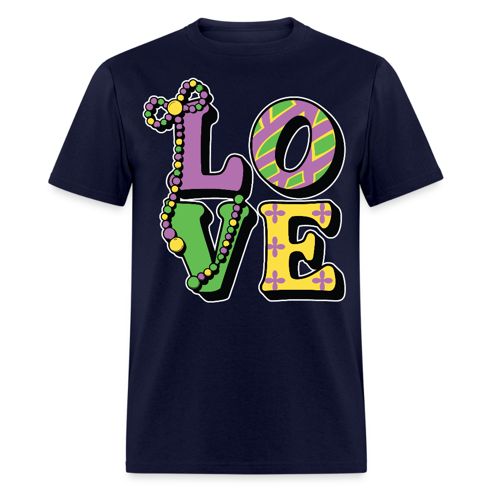 Mardi Gras Love Tee For Men Women New Orleans Festival T-shirt - navy