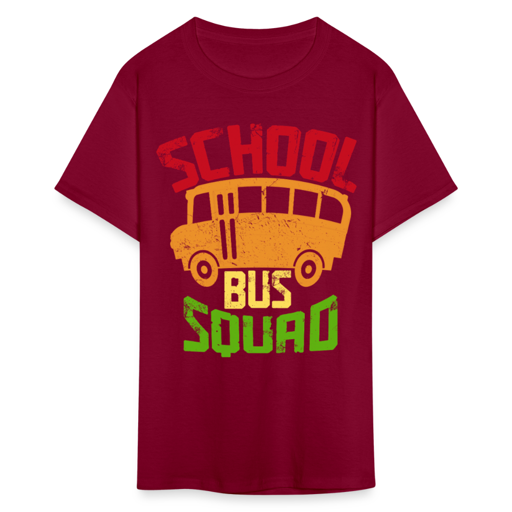 Vintage School Bus Tee for Drivers & Staff School Bus Squad T-shirt - burgundy