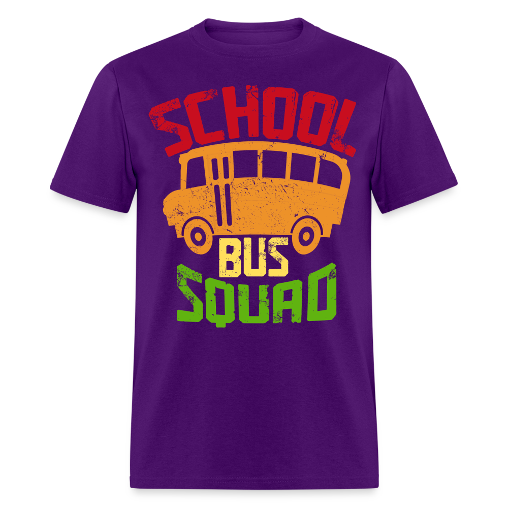 Vintage School Bus Tee for Drivers & Staff School Bus Squad T-shirt - purple