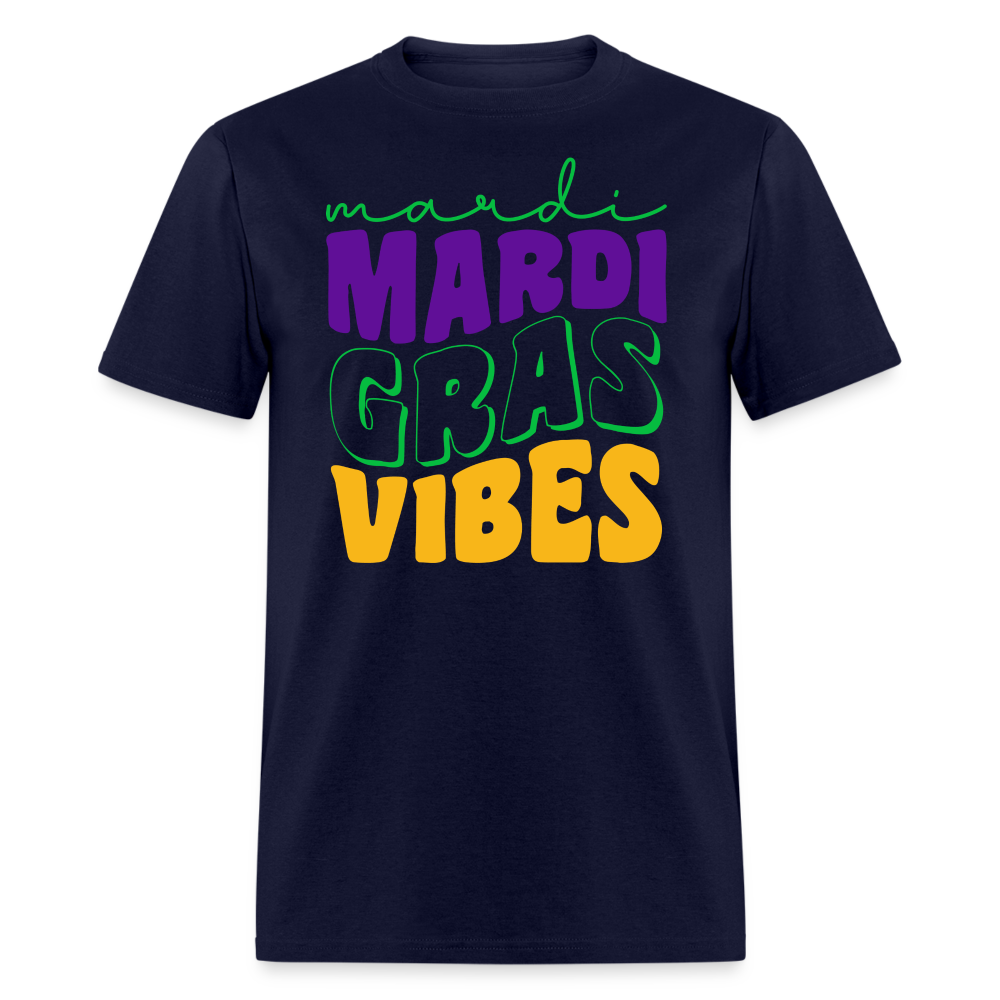 Colorful Mardi Gras Vibes Unisex T-shirt - navy