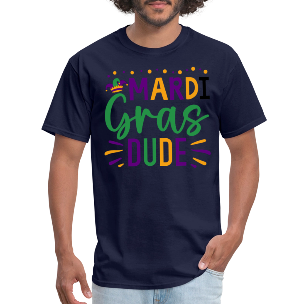 Funny Mardi Gras Shirts For Men Festive Holiday T-shirt - navy