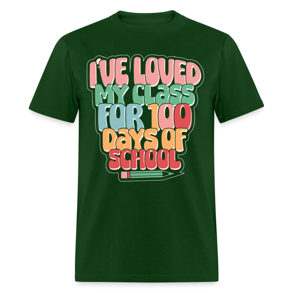 100 Days Of School Tee For Teachers 100 Days Of Learning Teacher T-shirt - forest green