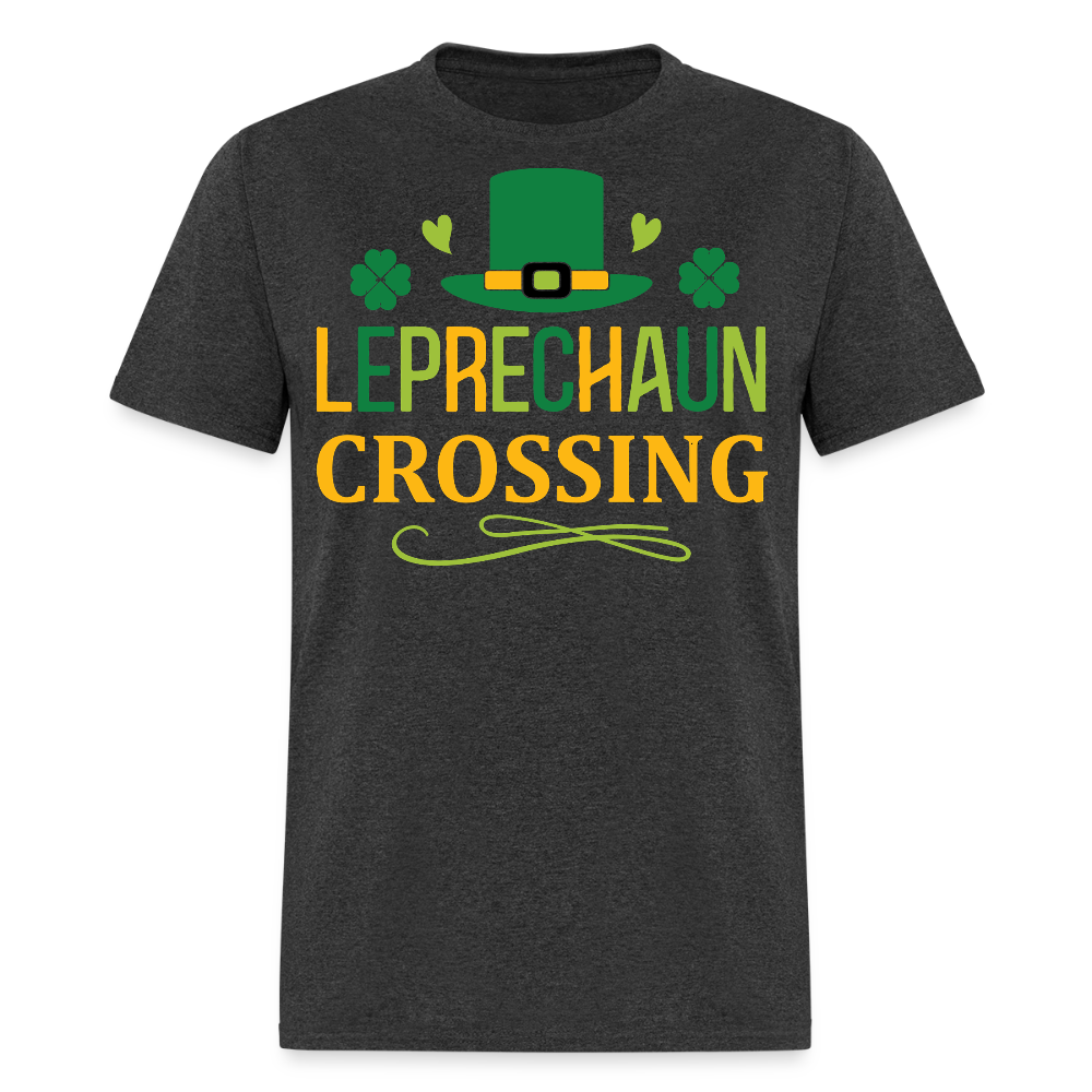 Leprechaun Crossing St Patrick’s Day T-shirt - heather black