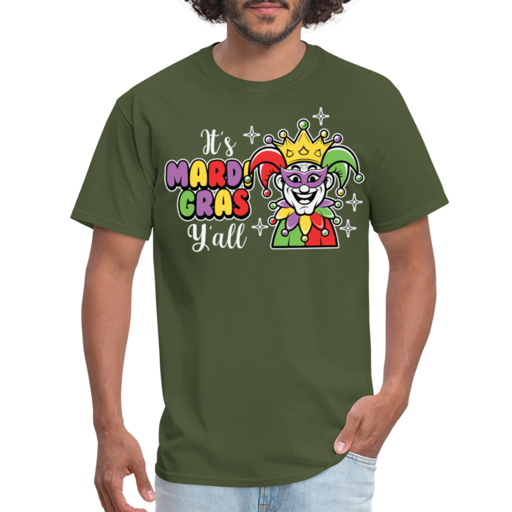 It’s Mardi Gras Y’all Shirt For Party Lovers Mardi Gras Jester T-shirt - military green